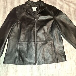 Covington Women's Black Leather Jacket, Sz 1x